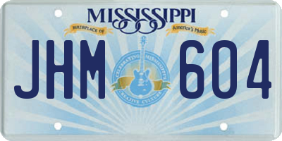 MS license plate JHM604