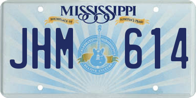 MS license plate JHM614