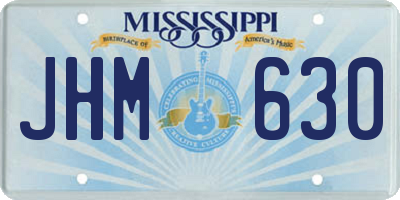 MS license plate JHM630