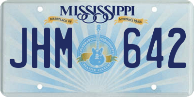 MS license plate JHM642