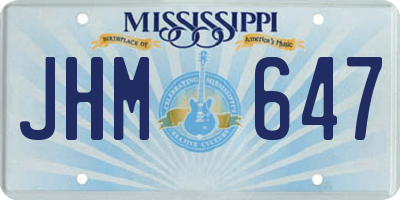MS license plate JHM647