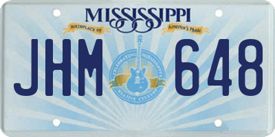 MS license plate JHM648
