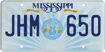 MS license plate JHM650