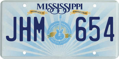 MS license plate JHM654
