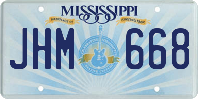 MS license plate JHM668