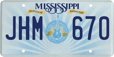 MS license plate JHM670