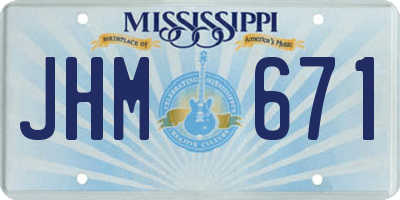 MS license plate JHM671