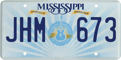 MS license plate JHM673