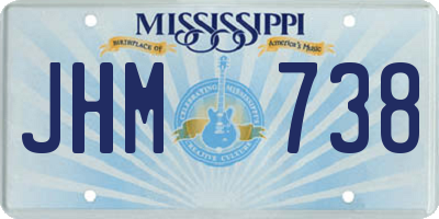 MS license plate JHM738