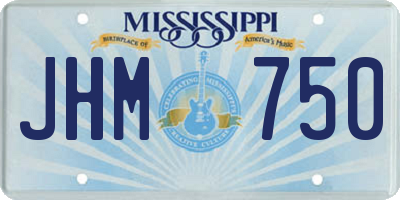 MS license plate JHM750
