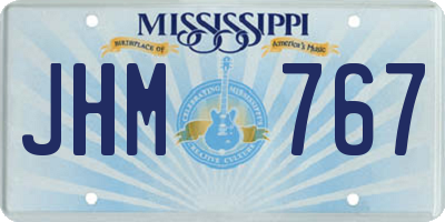 MS license plate JHM767