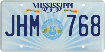 MS license plate JHM768