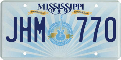 MS license plate JHM770