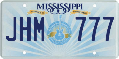 MS license plate JHM777