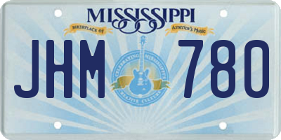 MS license plate JHM780