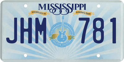 MS license plate JHM781