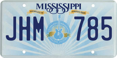 MS license plate JHM785