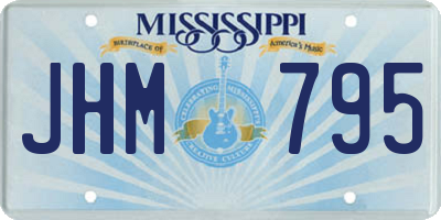 MS license plate JHM795