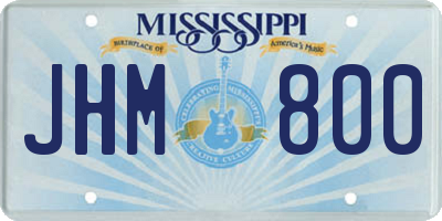 MS license plate JHM800