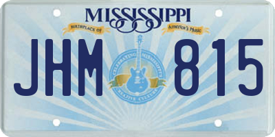 MS license plate JHM815