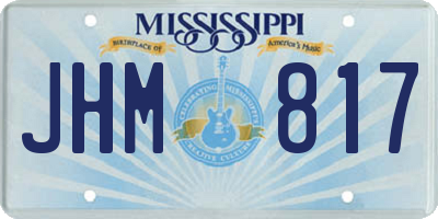 MS license plate JHM817