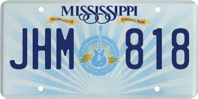 MS license plate JHM818