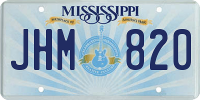 MS license plate JHM820