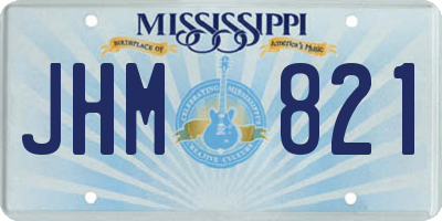 MS license plate JHM821