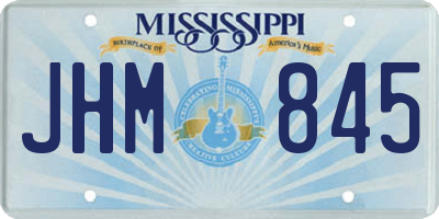 MS license plate JHM845