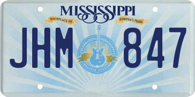 MS license plate JHM847