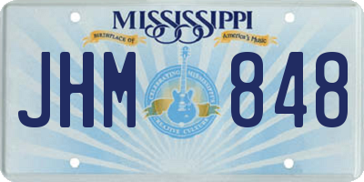 MS license plate JHM848