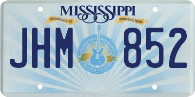 MS license plate JHM852