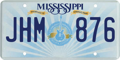 MS license plate JHM876