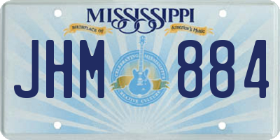MS license plate JHM884