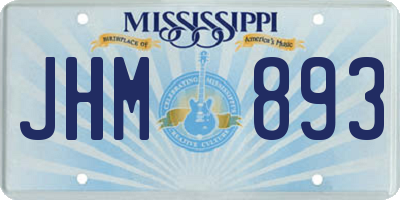 MS license plate JHM893
