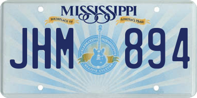 MS license plate JHM894