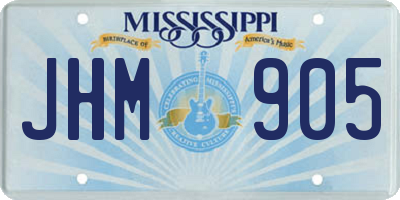 MS license plate JHM905