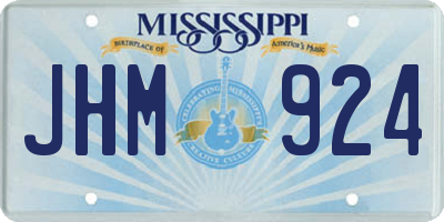 MS license plate JHM924