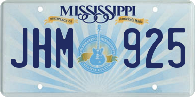 MS license plate JHM925