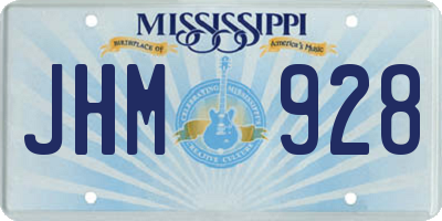 MS license plate JHM928
