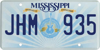 MS license plate JHM935
