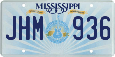 MS license plate JHM936
