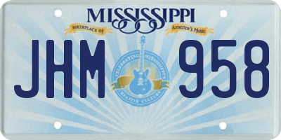 MS license plate JHM958