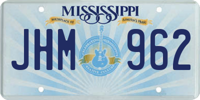 MS license plate JHM962