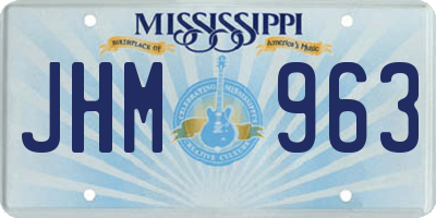MS license plate JHM963
