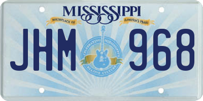 MS license plate JHM968