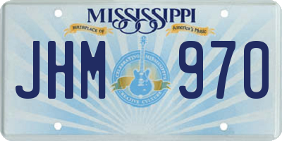 MS license plate JHM970