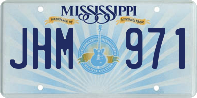 MS license plate JHM971