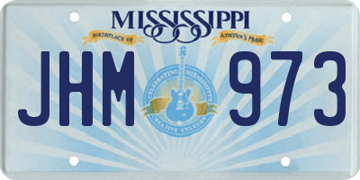 MS license plate JHM973