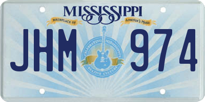 MS license plate JHM974